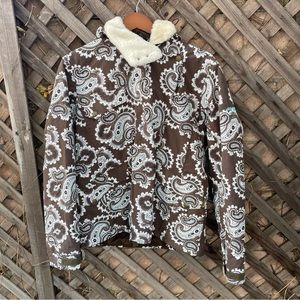 EUC! BURTON Paisley Brown Women’s Snowboard Ski Jacket Size Medium